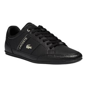 LaCoste Men's Chaymon Leather Low Top Sneakers Black Size 10